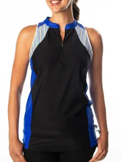 Addi Portrait Blue and Black Tank - FINAL SALE