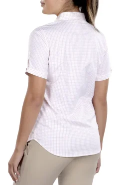 Caitlyn Dusty Pink Stretch Button Up Short Sleeve - FINAL SALE