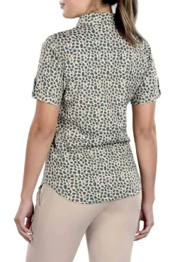 Caitlyn Mini Leopard Button Up Short Sleeve Shirt - FINAL SALE