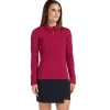 CLARA LONG SLEEVE CRIMSON GOLF SHIRT - FINAL SALE