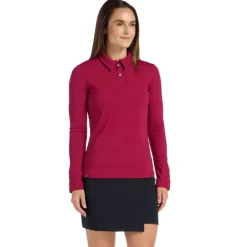 CLARA LONG SLEEVE CRIMSON GOLF SHIRT - FINAL SALE