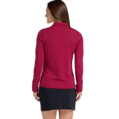 CLARA LONG SLEEVE CRIMSON GOLF SHIRT - FINAL SALE