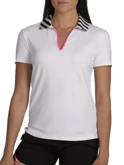 Harper White Striped Neck - FINAL SALE