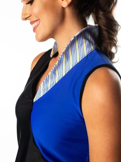 Hensley Portrait Black/Blue Top - FINAL SALE