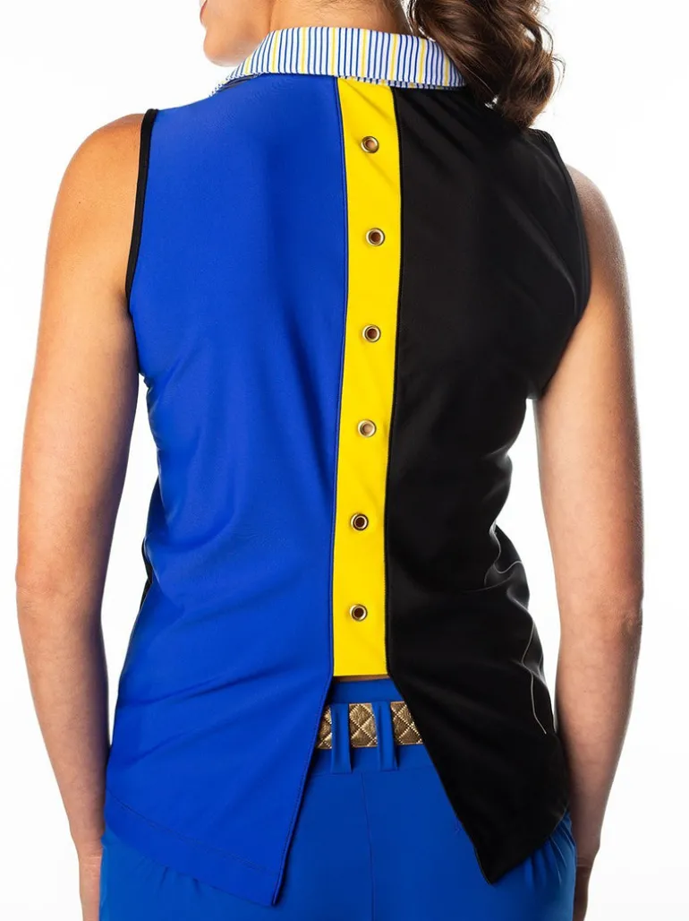 Hensley Portrait Black/Blue Top - FINAL SALE