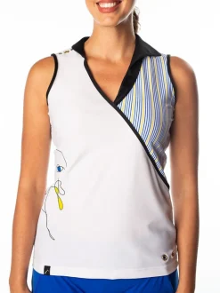 Hensley White/Stripe Portrait Top - FINAL SALE