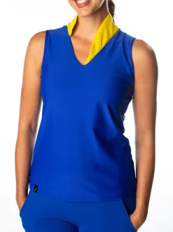 Megan Blue and Yellow Top - FINAL SALE