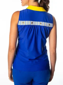 Megan Blue and Yellow Top - FINAL SALE