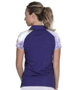 Neon Dark Purple Polo with Tribal Fade Sleeves - FINAL SALE